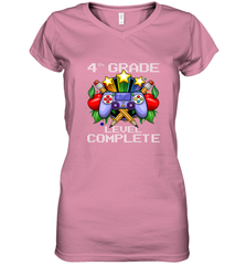 4th Grade Level Complete Back To School Gift Boys Girls Women's V-Neck T-Shirt Women's V-Neck T-Shirt - belovedtshirt