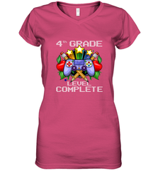 4th Grade Level Complete Back To School Gift Boys Girls Women's V-Neck T-Shirt Women's V-Neck T-Shirt - belovedtshirt
