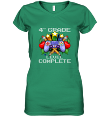 4th Grade Level Complete Back To School Gift Boys Girls Women's V-Neck T-Shirt Women's V-Neck T-Shirt - belovedtshirt