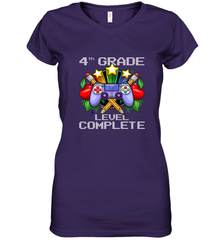 4th Grade Level Complete Back To School Gift Boys Girls Women's V-Neck T-Shirt Women's V-Neck T-Shirt - belovedtshirt