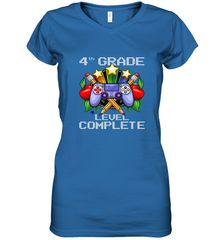 4th Grade Level Complete Back To School Gift Boys Girls Women's V-Neck T-Shirt Women's V-Neck T-Shirt - belovedtshirt