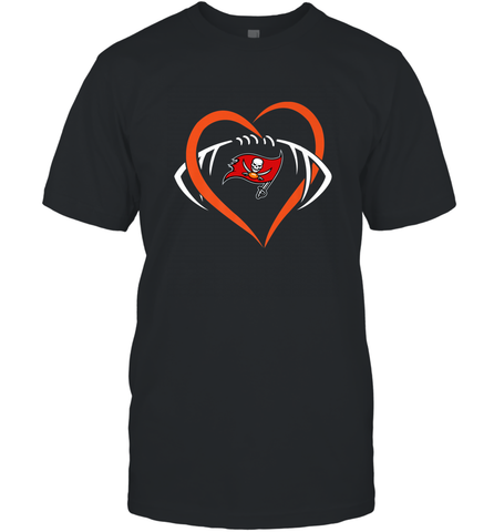 NFL Tampa Bay Buccaneers Heart Love Football Men's T-Shirt Men's T-Shirt / Black / S Men's T-Shirt - belovedtshirt