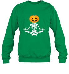 Halloween Yoga Zen Meditation Pumpkin skeleton Gift idea Crewneck Sweatshirt Crewneck Sweatshirt - belovedtshirt