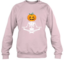 Halloween Yoga Zen Meditation Pumpkin skeleton Gift idea Crewneck Sweatshirt Crewneck Sweatshirt - belovedtshirt