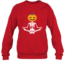 Halloween Yoga Zen Meditation Pumpkin skeleton Gift idea Crewneck Sweatshirt Crewneck Sweatshirt - belovedtshirt