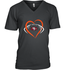 NFL San Francisco Heart Love Football Men's V-Neck Men's V-Neck - belovedtshirt
