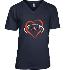 NFL San Francisco Heart Love Football Men's V-Neck Men's V-Neck - belovedtshirt