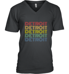 Vintage 1980s Style Detroit Michigan Men's V-Neck Men's V-Neck - belovedtshirt
