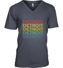 Vintage 1980s Style Detroit Michigan Men's V-Neck Men's V-Neck - belovedtshirt