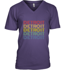 Vintage 1980s Style Detroit Michigan Men's V-Neck Men's V-Neck - belovedtshirt