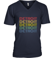 Vintage 1980s Style Detroit Michigan Men's V-Neck Men's V-Neck - belovedtshirt