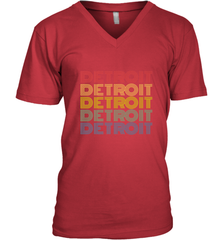 Vintage 1980s Style Detroit Michigan Men's V-Neck Men's V-Neck - belovedtshirt