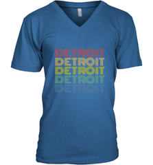 Vintage 1980s Style Detroit Michigan Men's V-Neck Men's V-Neck - belovedtshirt