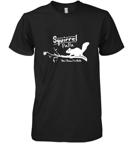 Mens Squirrel Papa Art Father's Day Gift Men's Premium T-Shirt Men's Premium T-Shirt / Black / XS Men's Premium T-Shirt - belovedtshirt