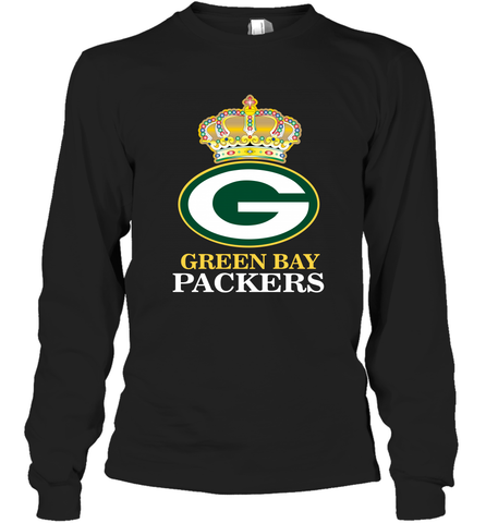 NFL Green Bay Packers Logo Champion Crown Long Sleeve T-Shirt Long Sleeve T-Shirt / Black / S Long Sleeve T-Shirt - belovedtshirt