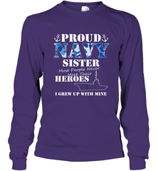 US Military Proud Navy Sister Men or Women Long Sleeve T-Shirt Long Sleeve T-Shirt - belovedtshirt