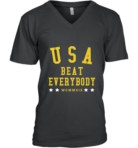 USA Beat Everybody Shirt _ USA Beat Everybody Men's V-Neck Men's V-Neck / Black / S Men's V-Neck - belovedtshirt