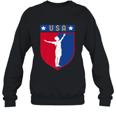 Distressed USA Red, White and Blue Soccer US Shield Flag Crewneck Sweatshirt