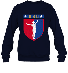 Distressed USA Red, White and Blue Soccer US Shield Flag Crewneck Sweatshirt