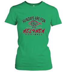 Sundays Are For Jesus and Atlanta Funny Christian Football Women's T-Shirt Women's T-Shirt - belovedtshirt