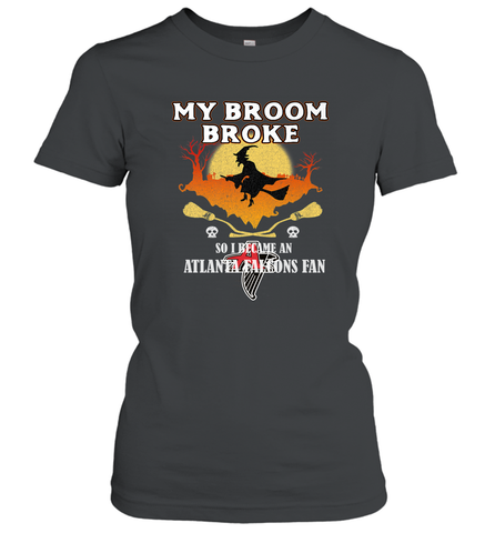 Broom Broke So I Became An Atlanta Falcons Fan  NFL Halloween Costume Women's T-Shirt Women's T-Shirt / Black / S Women's T-Shirt - belovedtshirt