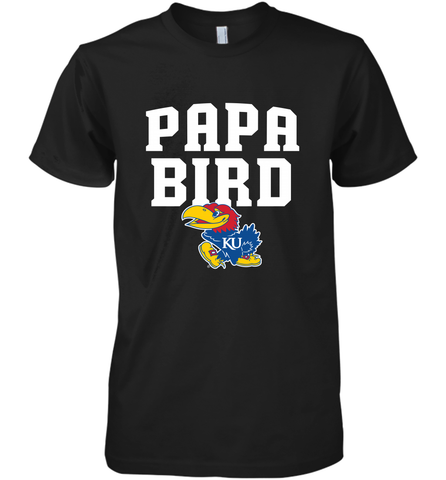Kansas Jayhawks Papa Bird Men's Premium T-Shirt Men's Premium T-Shirt / Black / XS Men's Premium T-Shirt - belovedtshirt