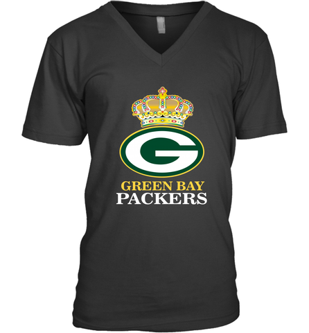 NFL Green Bay Packers Logo Champion Crown Men's V-Neck Men's V-Neck / Black / S Men's V-Neck - belovedtshirt