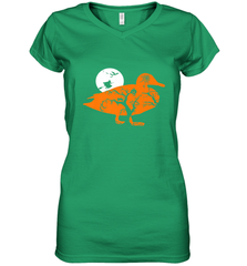 Funny Gift Witch Bat Web Moon Pumpkin Tree in Halloween Duck Women's V-Neck T-Shirt Women's V-Neck T-Shirt - belovedtshirt