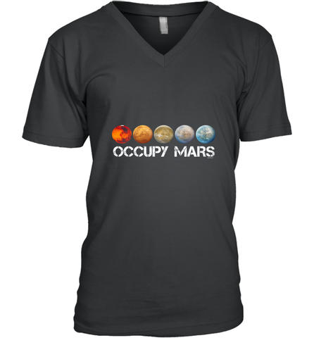 Occupy Mars Terraform Men's V-Neck Men's V-Neck / Black / S Men's V-Neck - belovedtshirt