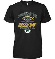 Sundays Are For Jesus and Green Bay Funny Christian Football 1 Men's Premium T-Shirt Men's Premium T-Shirt - belovedtshirt