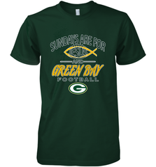 Sundays Are For Jesus and Green Bay Funny Christian Football 1 Men's Premium T-Shirt Men's Premium T-Shirt - belovedtshirt