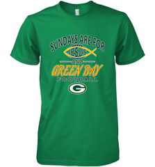 Sundays Are For Jesus and Green Bay Funny Christian Football 1 Men's Premium T-Shirt Men's Premium T-Shirt - belovedtshirt