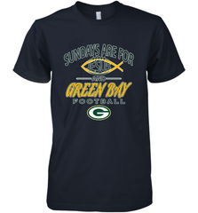 Sundays Are For Jesus and Green Bay Funny Christian Football 1 Men's Premium T-Shirt Men's Premium T-Shirt - belovedtshirt