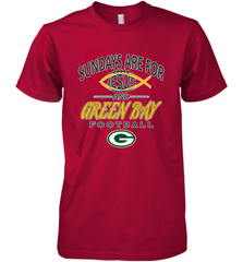 Sundays Are For Jesus and Green Bay Funny Christian Football 1 Men's Premium T-Shirt Men's Premium T-Shirt - belovedtshirt