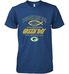 Sundays Are For Jesus and Green Bay Funny Christian Football 1 Men's Premium T-Shirt Men's Premium T-Shirt - belovedtshirt