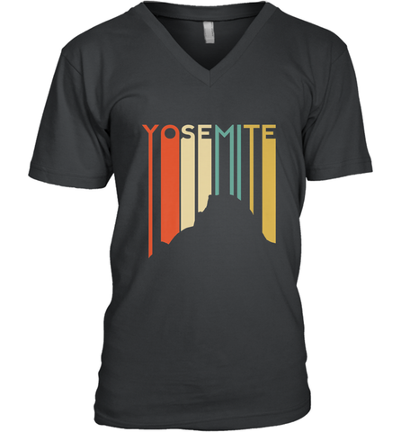 Yosemite National Park Retro Half Dome El Capitan Cali Men's V-Neck Men's V-Neck / Black / S Men's V-Neck - belovedtshirt