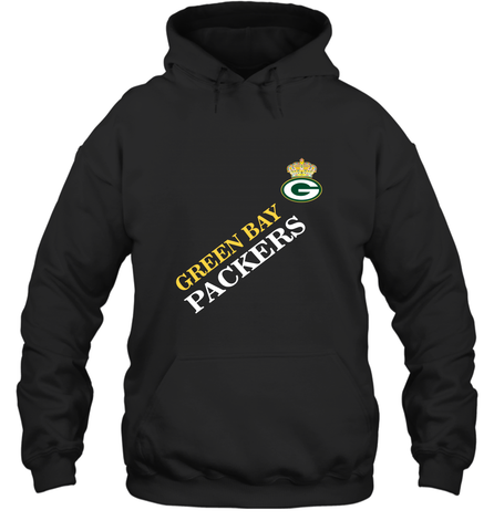 NFL Green Bay Packers Logo with Champion Crown Hooded Sweatshirt Hooded Sweatshirt / Black / S Hooded Sweatshirt - belovedtshirt