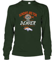 Sundays Are For Jesus and Denver Funny Christian Football Long Sleeve T-Shirt Long Sleeve T-Shirt - belovedtshirt