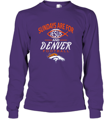 Sundays Are For Jesus and Denver Funny Christian Football Long Sleeve T-Shirt Long Sleeve T-Shirt - belovedtshirt