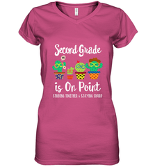 2nd Grade is on point, 1st day of school cactus teacher gift Women's V-Neck T-Shirt Women's V-Neck T-Shirt - belovedtshirt