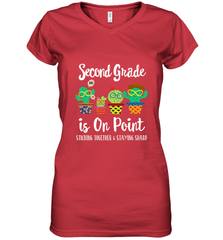 2nd Grade is on point, 1st day of school cactus teacher gift Women's V-Neck T-Shirt Women's V-Neck T-Shirt - belovedtshirt