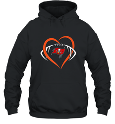 NFL Tampa Bay Buccaneers Heart Love Football Hooded Sweatshirt