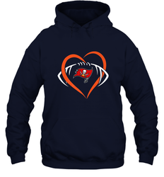 NFL Tampa Bay Buccaneers Heart Love Football Hooded Sweatshirt
