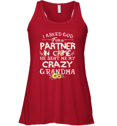 Crazy Grandma Partner in Crime design Women's Racerback Tank