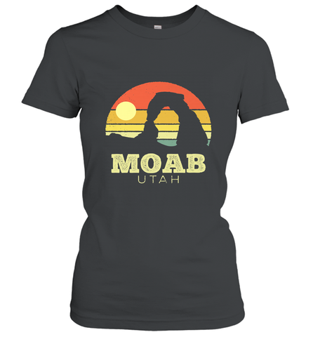 Moab Utah Vintage Sunset Arches Adventure Outdoors Women's T-Shirt Women's T-Shirt / Black / S Women's T-Shirt - belovedtshirt