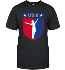 Distressed USA Red, White and Blue Soccer US Shield Flag Men's T-Shirt Men's T-Shirt - belovedtshirt