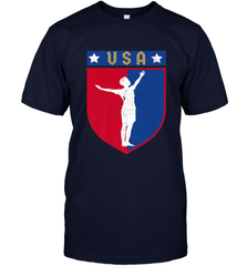 Distressed USA Red, White and Blue Soccer US Shield Flag Men's T-Shirt Men's T-Shirt - belovedtshirt