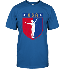 Distressed USA Red, White and Blue Soccer US Shield Flag Men's T-Shirt Men's T-Shirt - belovedtshirt
