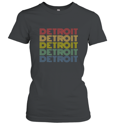 Vintage 1980s Style Detroit Michigan Women's T-Shirt Women's T-Shirt / Black / S Women's T-Shirt - belovedtshirt