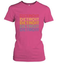 Vintage 1980s Style Detroit Michigan Women's T-Shirt Women's T-Shirt - belovedtshirt